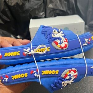 Sonic Kids Blue Slide Sandals